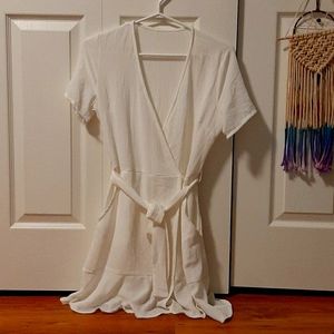 White summer wrap dress